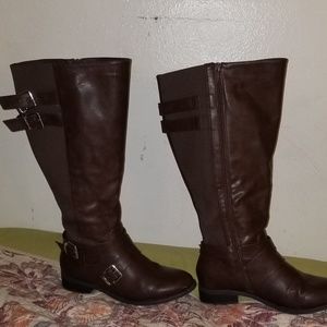 Torrid TRIPLE STRAP BROWN BOOTS